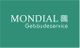Grünes Logo mit weißem Text "MONDIAL Gebäudeservice" und einem grafischen Element rechts.