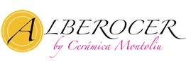 Logo: Letra "A" dentro de un círculo amarillo y texto "by Céràmica Montoliu" en rosa.