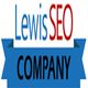 Blue banner with red and black text reading "Lewis SEO Company."