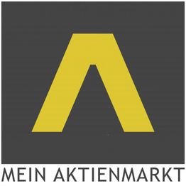 Gelbes "A"-Symbol auf grauem Hintergrund, darunter Text: "MEIN AKTIENMARKT".