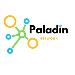 Logo von Paladin Network mit buntem Netzwerkdesign auf weißem Hintergrund.