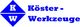 Logo von Köster-Werkzeuge: Blauer Diamant mit "K" und "W" und Schriftzug rechts.