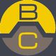Gelbes und graues kreisförmiges Logo mit Buchstaben 'B' oben und 'C' unten.