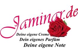 Logo mit der Aufschrift "Jaminar.de" und einer roten Rose, darunter Slogan.