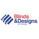 Logo: "Blinds & Designs of Florida" with a blue and red design element on the left.