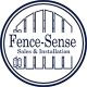 Logo of Fence-Sense with a stylized gate design and text "Sales & Installation" below.