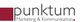 Logo von "punktum" mit rotem Quadrat und Slogan "Marketing & Kommunikation".