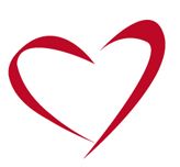 Cuore rosso stilizzato su sfondo bianco, disegnato con un tratto semplice e moderno.