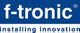 Logo von f-tronic in Blau, darunter der Slogan "installing innovation" auf weißem Hintergrund.
