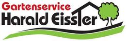 Logo mit Text "Gartenservice Harald Eisler", Baum und Landschaft.