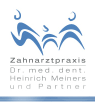 Logo der Zahnarztpraxis Dr. med. dent. Heinrich Meiners und Partner mit blauem Design.