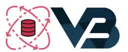 Logo mit rotem Datenbanksymbol und blauen Buchstaben "VB". Arrows umkreisen die Datenbank.