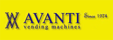 AVANTI logo on yellow background, text: "Since 1974", "vending machines".