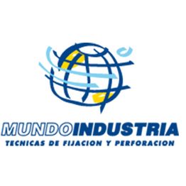 Logotipo de Mundo Industria con un diseño de globo y texto: "Técnicas de fijación y perforación".