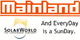 "Logo von Mainland und SolarWorld mit Slogan: 'And EveryDay is a SunDay.'"
