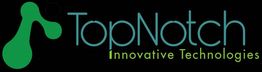 Green abstract logo with "TopNotch Innovative Technologies" text on a black background.