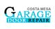 Costa Mesa Garage Door Repair logo in black, grey, and turquoise text.
