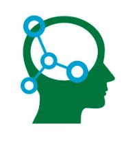 Silhouet van hoofd met hersendiagram en verbonden cirkels, suggestief voor denkprocessen.