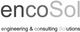 Logo von encoSol mit Schriftzug: "engineering & consulting Solutions" in Schwarz und Grau.