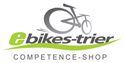 Logo von ebikes-trier, zeigt ein stilisiertes Fahrrad und den Schriftzug "Competence-Shop".