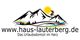Logo mit Bergen, Sonne, Hexe auf Besen, Bäumen, farbigen Linien; Text: "www.haus-lauterberg.de".