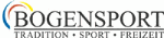 Logo mit dem Wort "Bogenschießen" und bunten Kreisen und dem Text "Tradition - Sport - Freizeit".