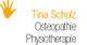 Gelbes Hand-Icon, Text: Tina Scholz, Osteopathie, Physiotherapie.