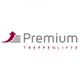 Logo von "Premium Treppenlifte" mit rotem Pfeil und grauen Stufen.