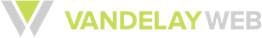 Logo with green "V" and text "VANDELAY" on a light gray background.