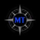 Logo: Grauer Kompass auf schwarzem Hintergrund, mittig "MT", Text: Versicherungen, Immobilien.