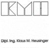 Logo mit geometrischen Formen und Text: "Dipl. Ing. Klaus M. Heusinger" darunter.