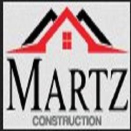 Logo with a red roof and the text "MARTZ CONSTRUCTION."