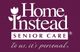 "Home Instead Senior Care logo with slogan 'To us, it's personal' on a purple background."