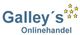 Das Bild zeigt das Logo "Galley's Onlinehandel" mit fünf gelben Sternen daneben.