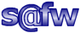 Blauer Schriftzug "s@fw" mit einem spiralförmigen @-Zeichen in der Mitte.