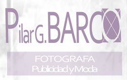 Texto en imagen: "Pilar G. Barco, Fotógrafa de Publicidad y Moda".