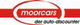 Logo von Moorcars mit rotem Schriftzug und Text "der auto-discounter" darunter in Schwarz.
