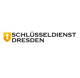 Logo des Schlüsseldiensts Dresden mit Schlüssel-Symbol in einem gelben Schild.