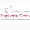 Logo Tierarztpraxis mit Hund und Text: "Verhaltenstherapie & Hausbesuche, Stephanie Grath".