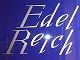 Schriftzug "Edel Reich" in silberner Schrift auf blauem Hintergrund.