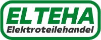 Logo mit grünem Text: ELTEHA Elektroteilehandel, umrahmt von einem grünen Oval.