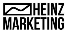 Schwarzweiß-Logo mit stilisiertem Diagramm und Text "Heinz Marketing".