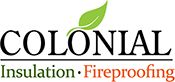 Colonial Insulation & Fireproofing logo with a green leaf above the letter "O."