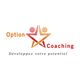 Logo Option Coaching avec deux figures et une étoile, slogan "Développez votre potentiel".