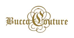 Elegant gold "Bucco Couture" logo with ornate script and decorative flourish.