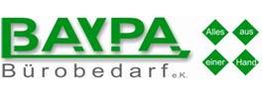 Logo von BAYPA Büromaterial mit grünen Rauten und dem Text „Alles aus einer Hand“.