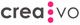 Logo mit Schriftzug "crea:vo" in schwarzer und pinker Schriftart.