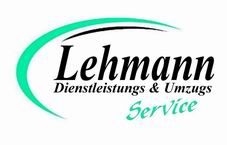 Logo: Lehmann Dienstleistungs- & Umzugsservice in schwarzer und grüner Schrift mit geschwungenem Bogen.
