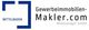 Logo der Gewerbeimmobilien-Makler.com Webmanager GmbH mit blauem Quadrat und Schriftzug.
