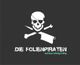 Piraten-Logo mit Totenkopf und Schriftzug: "Die Folienpiraten - Auf dem richtigen Weg".